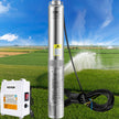 VEVOR Deep Well Submersible Pump, 3HP 230V/60Hz, 37GPM 640 ft Head, with 33 ft Cord & External Control Box, 4 inch Stainless Steel Water Pumps for Industrial, Irrigation and Home Use, IP68 Waterproof