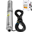 VEVOR Deep Well Submersible Pump, 1.5HP 115V/60Hz, 37GPM 276ft Head, with 33 ft Cord & External Control Box, 4 inch Stainless Steel Water Pumps for Industrial, Irrigation and Home Use, IP68 Waterproof