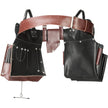 VEVOR Tool Belt, 31 Pockets, Adjusts from 32 Inches to 54 Inches, Leather Heavy Duty Tool Pouch Bag, Detachable Tool Bag for Electrician, Carpenter, Handyman, Woodworker, Construction, Black/Brown