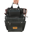 VEVOR Tool Belt, 31 Pockets, Adjusts from 32 Inches to 54 Inches, Leather Heavy Duty Tool Pouch Bag, Detachable Tool Bag for Electrician, Carpenter, Handyman, Woodworker, Construction, Black/Brown