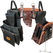 VEVOR Tool Belt, 31 Pockets, Adjusts from 32 Inches to 54 Inches, Leather Heavy Duty Tool Pouch Bag, Detachable Tool Bag for Electrician, Carpenter, Handyman, Woodworker, Construction, Black/Brown