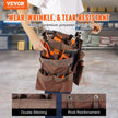 VEVOR Tool Belt, 19 Pockets, Adjusts from 32 Inches to 54 Inches, Polyester Heavy Duty Tool Pouch Bag, Detachable Tool Bag for Electrician, Carpenter, Handyman, Woodworker, Construction, Framer, Brown