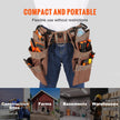 VEVOR Tool Belt, 19 Pockets, Adjusts from 32 Inches to 54 Inches, Polyester Heavy Duty Tool Pouch Bag, Detachable Tool Bag for Electrician, Carpenter, Handyman, Woodworker, Construction, Framer, Brown