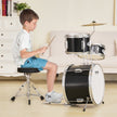 VEVOR Kids Drum Set, 3-Piece, 14 in Beginner Drum Set with Adjustable Throne Cymbal Pedal Two Pairs of Drumsticks, 8'' Tom Drum 10'' Snare Drum 14'' Bass Drum, Starter Drum Kit for Child Kids, Black