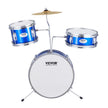VEVOR Kids Drum Set, 3-Piece, 14 in Beginner Drum Set with Adjustable Throne Cymbal Pedal Two Pairs of Drumsticks, 8'' Tom Drum 10'' Snare Drum 14'' Bass Drum, Starter Drum Kit for Child Kids, Blue