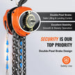 VEVOR Manual Chain Hoist, 3 Ton 6600 lbs Capacity 10 FT Come Along, G80 Galvanized Carbon Steel with Double-Pawl Brake, Auto Chain Leading & 360° Rotation Hook, for Garage Factory Dock