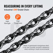 VEVOR Manual Chain Hoist, 3 Ton 6600 lbs Capacity 10 FT Come Along, G80 Galvanized Carbon Steel with Double-Pawl Brake, Auto Chain Leading & 360° Rotation Hook, for Garage Factory Dock