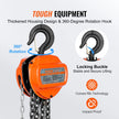 VEVOR Manual Chain Hoist, 3 Ton 6600 lbs Capacity 10 FT Come Along, G80 Galvanized Carbon Steel with Double-Pawl Brake, Auto Chain Leading & 360° Rotation Hook, for Garage Factory Dock