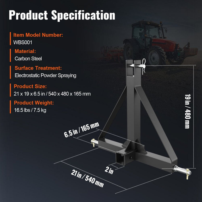 VEVOR 3 Point Hitch Receiver, 3 Point 2