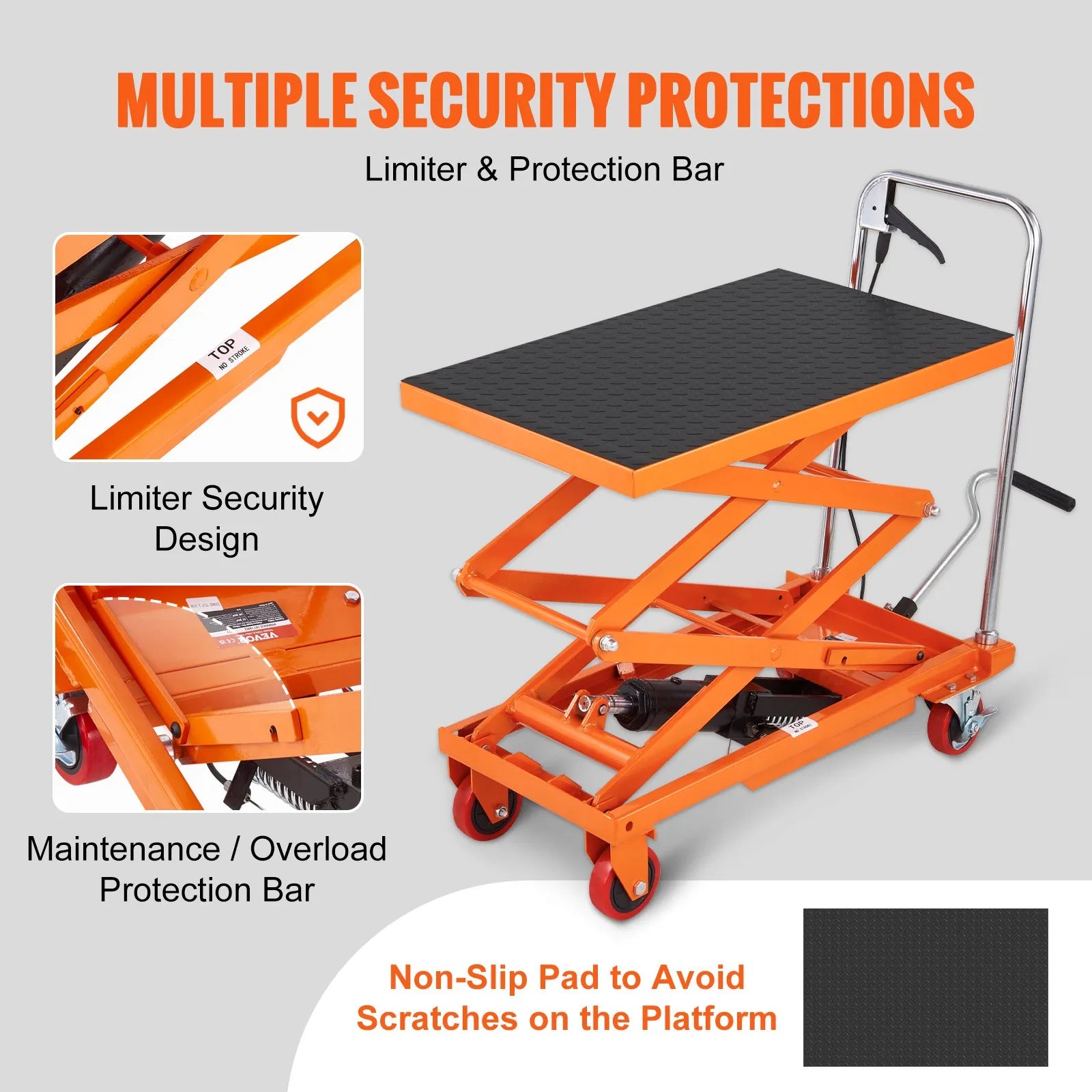 VEVOR Hydraulic Lift Table Cart, 330lbs Capacity 50