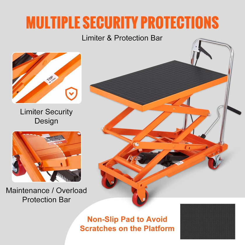VEVOR Hydraulic Lift Table Cart, 330lbs Capacity 50
