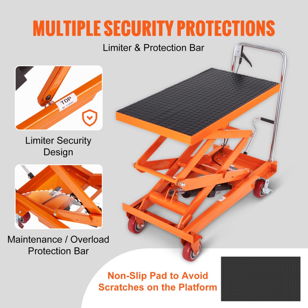 VEVOR Hydraulic Lift Table Cart, 770lbs Capacity 59