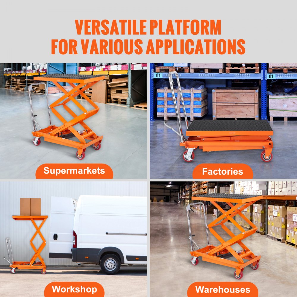 VEVOR Hydraulic Lift Table Cart, 770lbs Capacity 59
