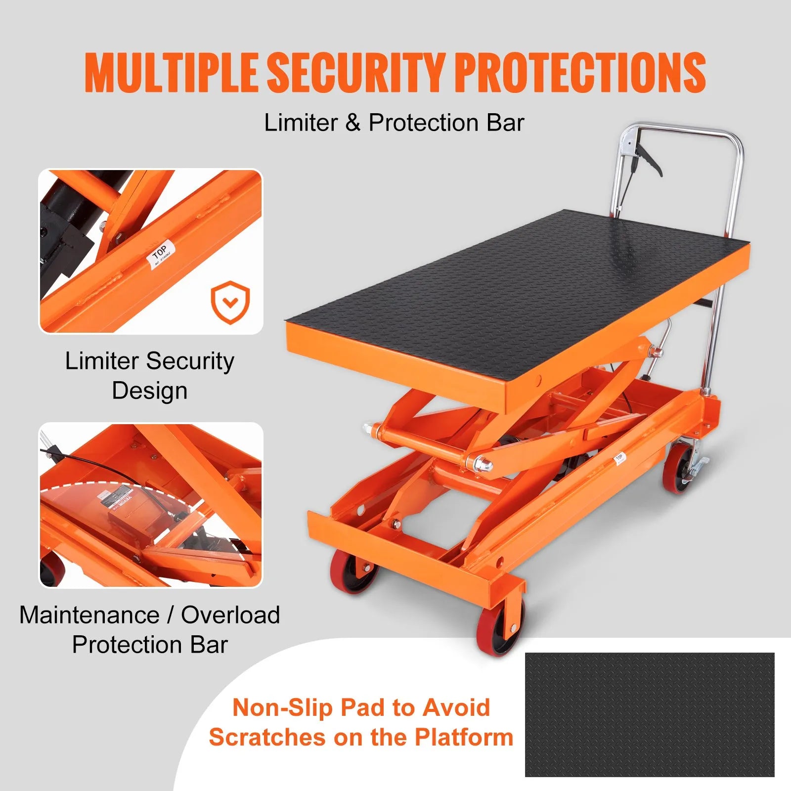 VEVOR Hydraulic Lift Table Cart, 1760lbs Capacity 59