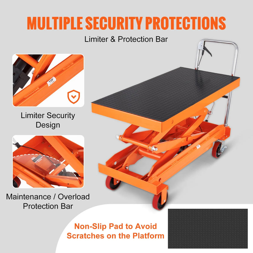 VEVOR Hydraulic Lift Table Cart, 1760lbs Capacity 59