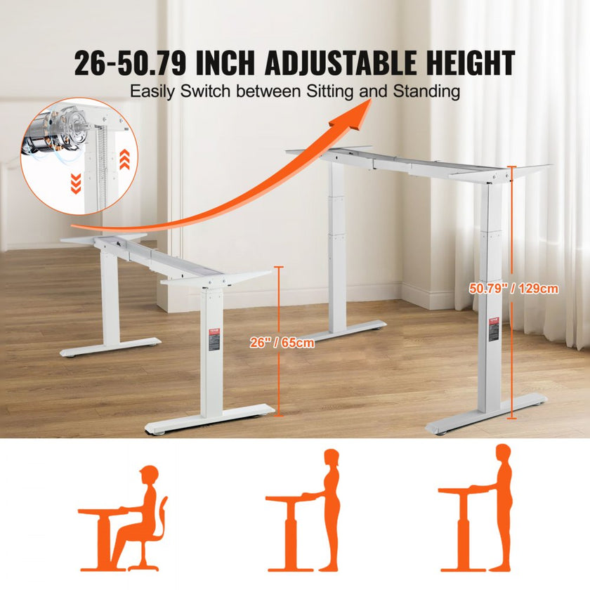 VEVOR Standing Desk Frame Dual Motor, Adjustable 26