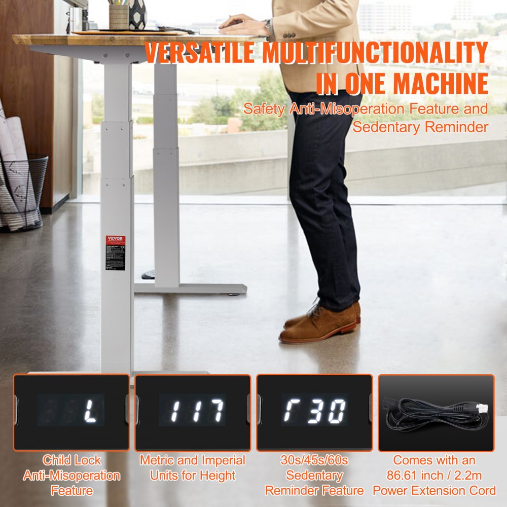 VEVOR Standing Desk Frame Dual Motor, Adjustable 26
