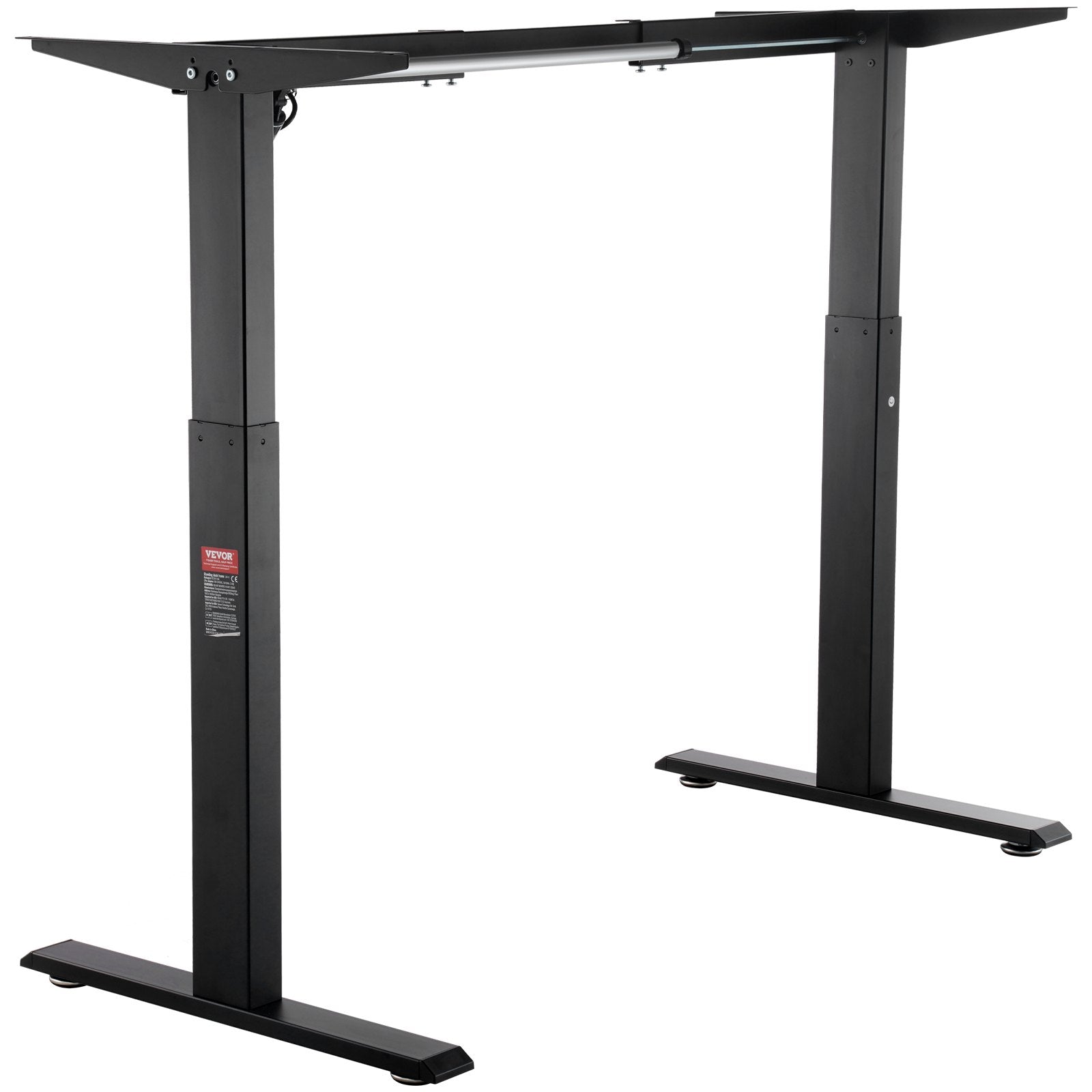 VEVOR Standing Desk Frame, Adjustable 27.6-46.1 inch Height & 35.4-53.2 inch Length Electric Stand Up Computer Desk Legs, Ergonomic DIY Workstation Base for Home and Office (Black Frame Only)