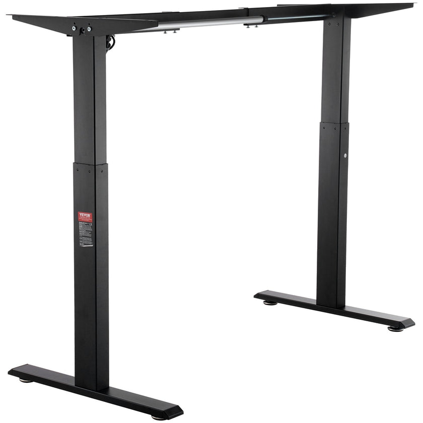 VEVOR Standing Desk Frame, Adjustable 27.6-46.1 inch Height & 35.4-53.2 inch Length Electric Stand Up Computer Desk Legs, Ergonomic DIY Workstation Base for Home and Office (Black Frame Only)