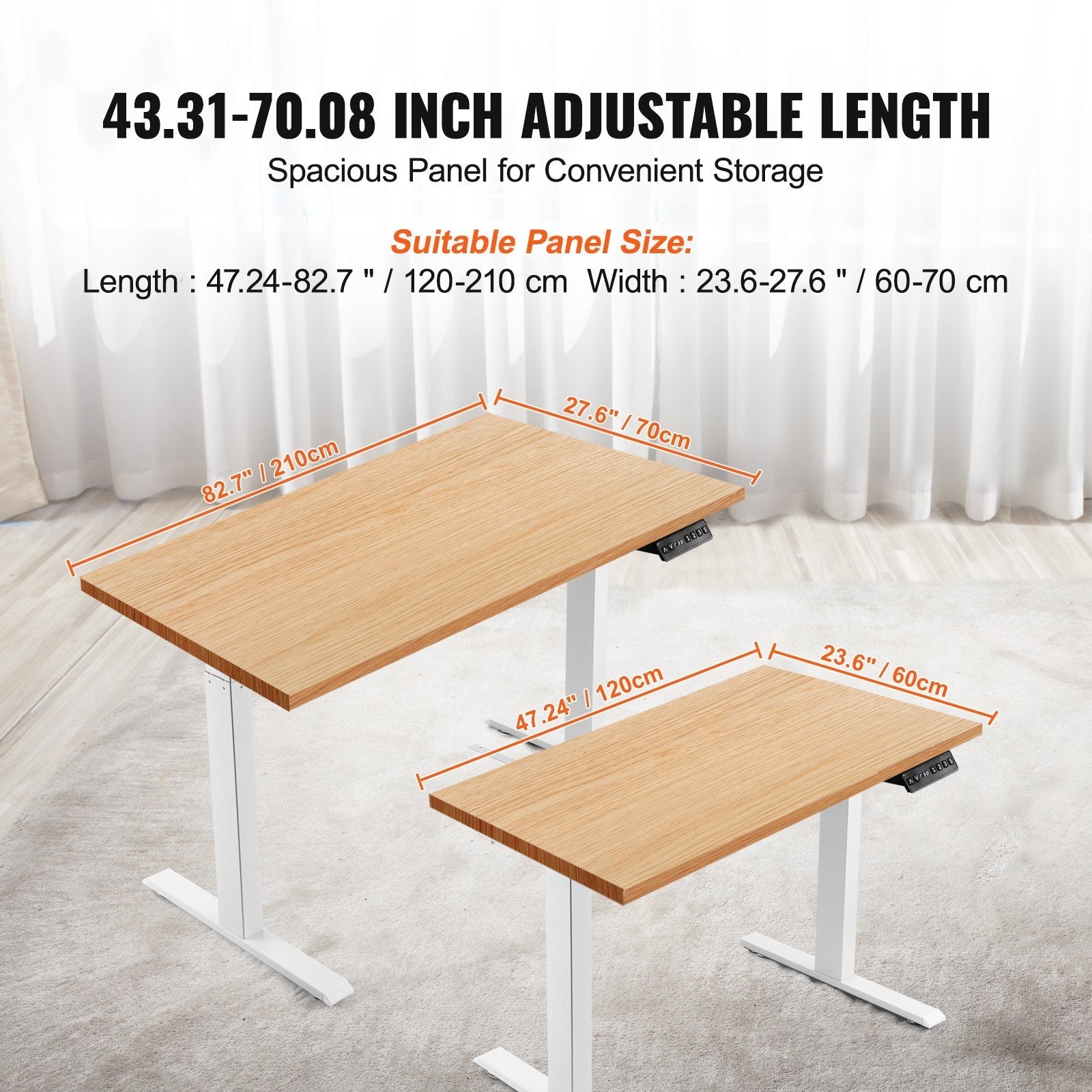 VEVOR Standing Desk Frame Dual Motor, Adjustable 27.6