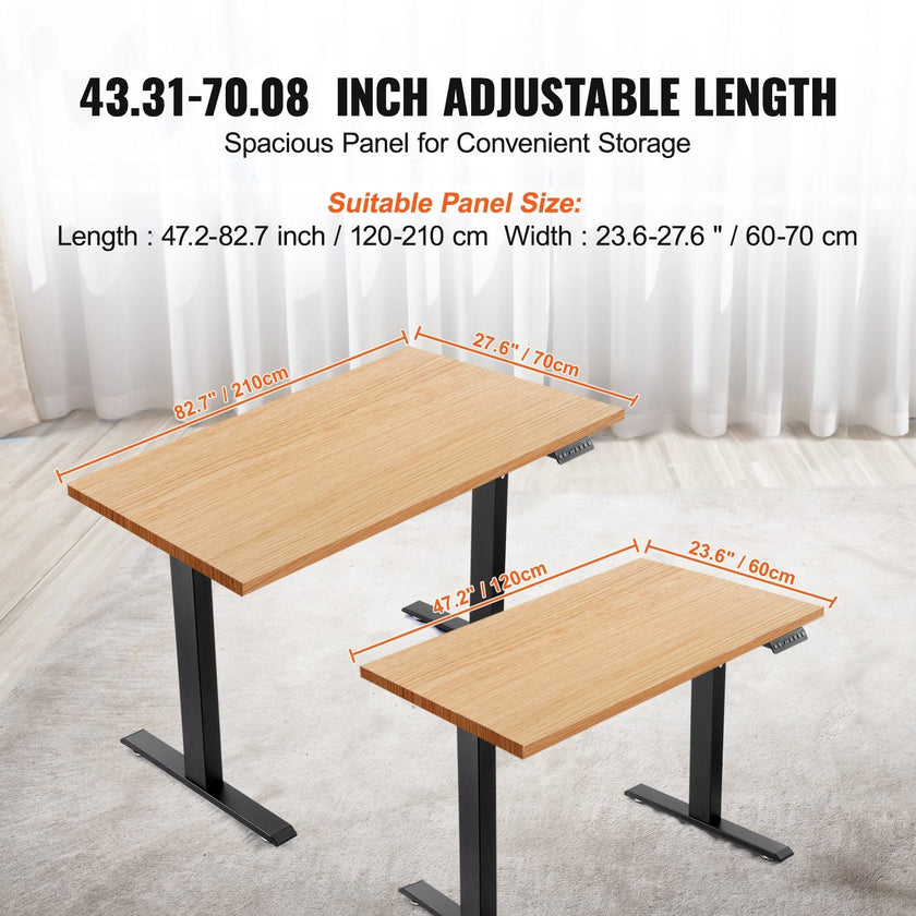 VEVOR Standing Desk Frame Dual Motor, Adjustable 27.6