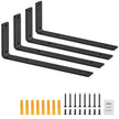 VEVOR Shelf Bracket, Heavy Duty Floating Shelf Brackets 10 x 6 in, 4 Pcs Brackets for Shelves, 5mm Thick Matte Black L Shelf Bracket,Steel Shelving Brackets with 160 lbs Load Capacity