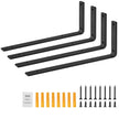 VEVOR Shelf Bracket, Heavy Duty Floating Shelf Brackets 10 x 6 in, 4 Pcs Brackets for Shelves, 5mm Thick Matte Black L Shelf Bracket,Steel Shelving Brackets with 160 lbs Load Capacity
