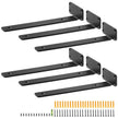 VEVOR Shelf Bracket, 12”L x 4”W x 1.6”H 6 Pcs, Heavy Duty Floating Shelf Brackets, Brackets for Shelves, 5mm Thick Matte Black L Shelf Bracket,Steel Shelving Brackets with 160 lbs Load Capacity