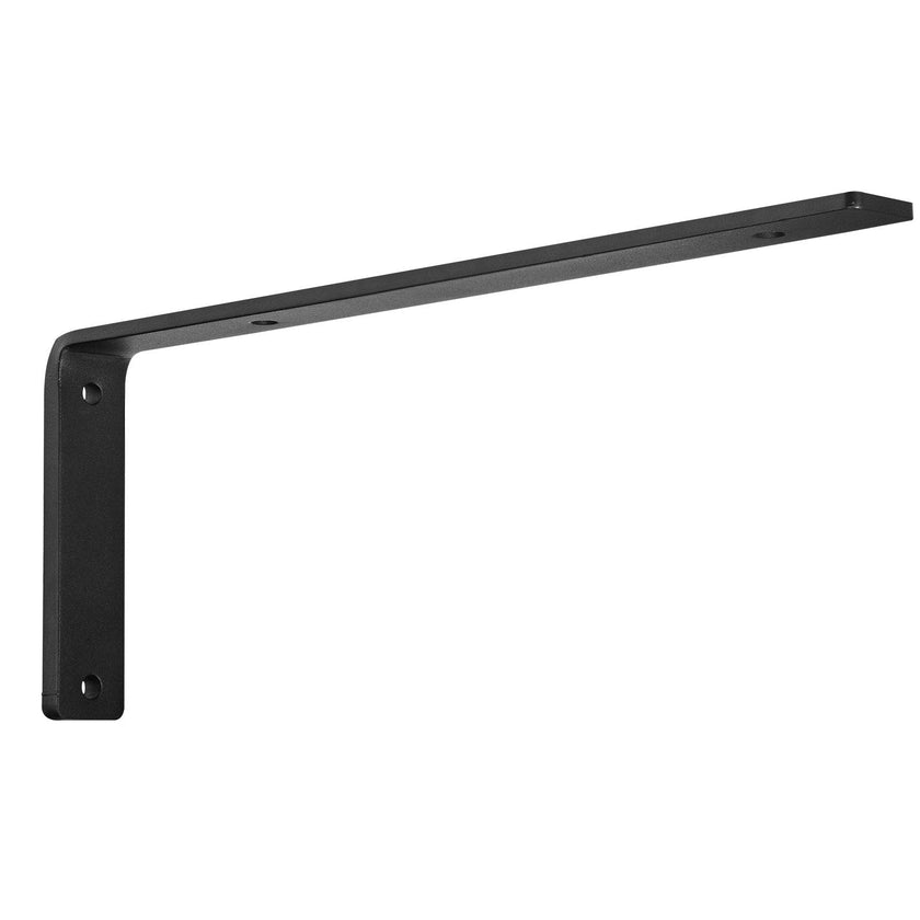 VEVOR Shelf Bracket, 16 x 6 in 4 Pcs, Heavy Duty Floating Shelf Brackets, Brackets for Shelves, 10mm Thick Matte Black L Shelf Bracket,Steel Shelving Brackets with 160 lbs Load Capacity