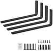 VEVOR Shelf Bracket, 16 x 6 in 4 Pcs, Heavy Duty Floating Shelf Brackets, Brackets for Shelves, 10mm Thick Matte Black L Shelf Bracket,Steel Shelving Brackets with 160 lbs Load Capacity