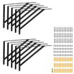 VEVOR Shelf Bracket, 12 x 8 in 10 Pcs, Heavy Duty Floating Shelf Brackets, Brackets for Shelves, 3mm Thick Matte Black Triangle Shelf Bracket,Steel Shelving Brackets with 160 lbs Load Capacity