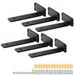 VEVOR Shelf Bracket, 8”L x 4”W x 1.6”H 6 Pcs, Heavy Duty Floating Shelf Brackets, Brackets for Shelves, 5mm Thick Matte Black L Shelf Bracket,Steel Shelving Brackets with 160 lbs Load Capacity