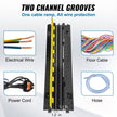 VEVOR 5 PCs Cable Protector Ramp, 2 Channel, 22000 lbs/axle Capacity Heavy Duty TPU Wire Cover Ramp Hose Protector Ramp Driveway, Traffic Speed Bump with TPR Flip-Open Top Cover, for Indoor & Outdoor