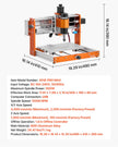 VEVOR CNC Router Machine, 500W Spindle, 3-Axis Wood Engraving Milling Machine, with 300 x 180 x 80 mm Working Area, Offline Controller, Limit Switch, E-Stop, for Wood Acrylic Plastic Carving Cutting