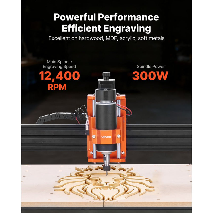 VEVOR CNC Router Machine – 300W Spindle | Large 400×400 mm Work Area