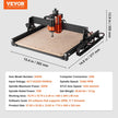 VEVOR CNC Router Machine, 300W, 3 Axis GRBL Control Wood Engraving Carving Milling Machine Kit, 400 x 400 x 75 mm / 15.7 x 15.7 x 2.95 in Working Area 12000 RPM for Wood Acrylic MDF PVC Plastic Foam