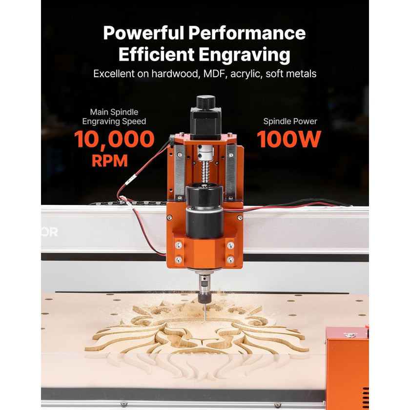VEVOR CNC Router Machine – 100W Spindle | 4040PRO Linear Rail CNC