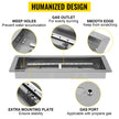 VEVOR Fire Pit Pan Stainless Steel Rectangular Fire Pit Pan and Burner 20x8 inch, Built-in Fire Pit Pan Both for Propane Gas & Natural Gas Suitable for Indoor & Outdoor Use