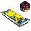 VEVOR Fire Pit Pan Stainless Steel Rectangular Fire Pit Pan and Burner 20x8 inch, Built-in Fire Pit Pan Both for Propane Gas & Natural Gas Suitable for Indoor & Outdoor Use