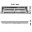 VEVOR 25.5x10 inch Fire Pit Pan Stainless Steel Rectangular Fire Pit Pan and Burner, 201 Series SS 90000 BTU Max, Built-in Fire Pit Pan Both for Propane Gas & Natural Gas Suitable for Indoor & Outdoor Use