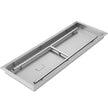 VEVOR Fire Pit Pan 31.5x12 Inch, Stainless Steel Rectangular Fire Pit Pan and Burner, Built-in Fire Pit Pan with H-Burner, 90K BTU
