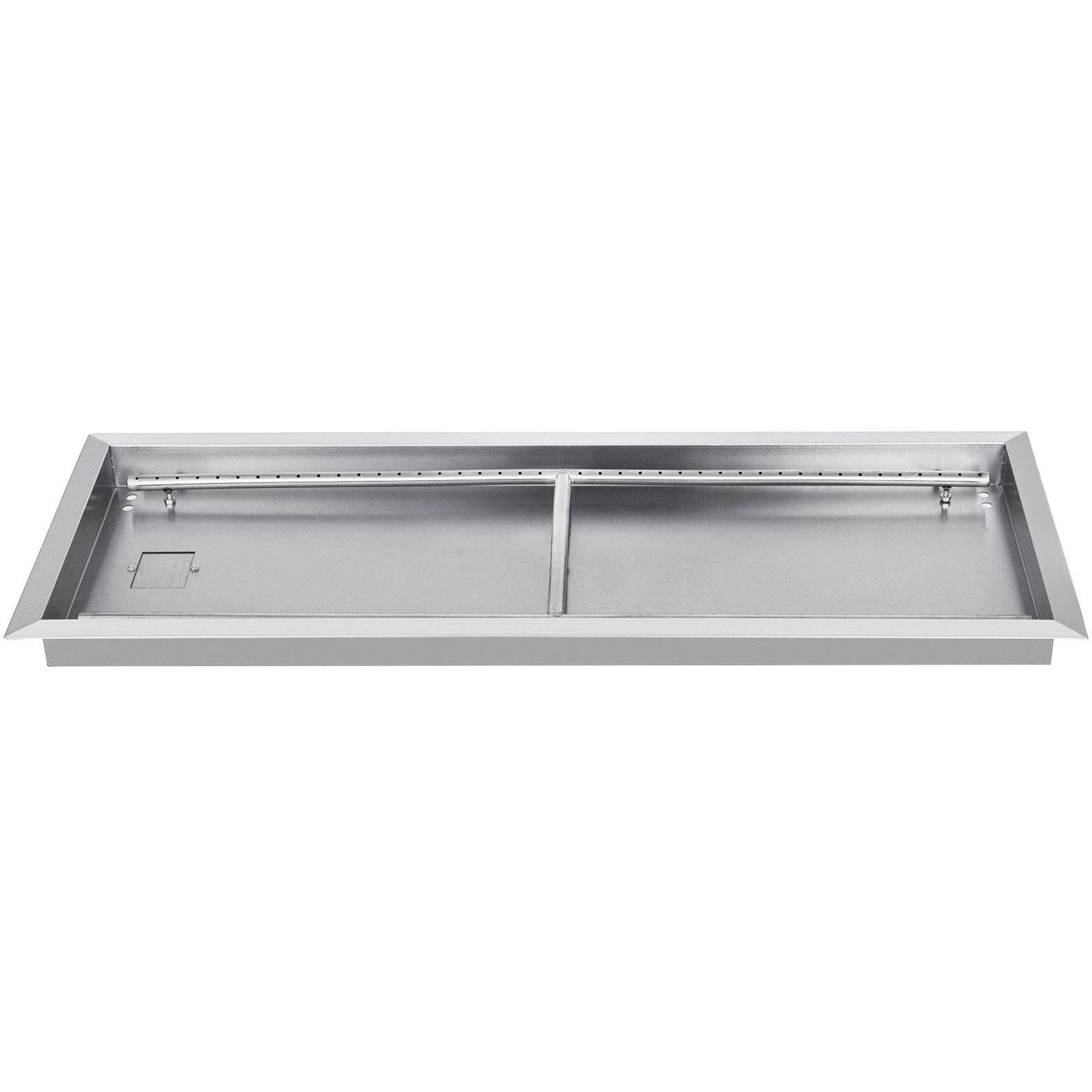 VEVOR Fire Pit Pan Stainless Steel Rectangular Fire Pit Pan and Burner 37.5x14 Inch, Built-in Fire Pit Pan Both for Propane Gas & Natural Gas Suitable for Indoor & Outdoor Use, 150K BTU