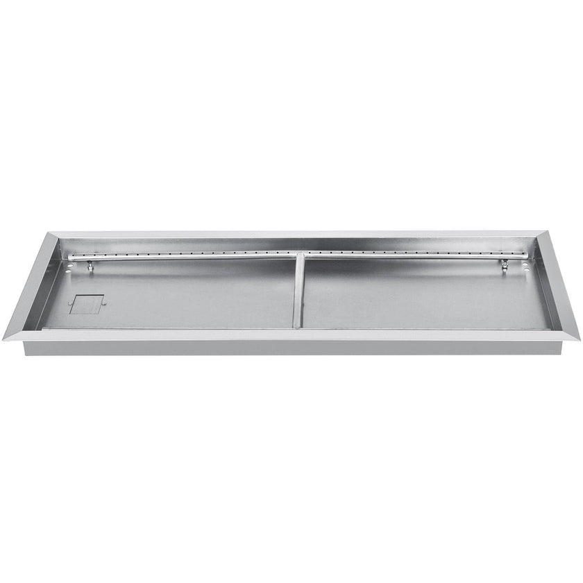 VEVOR Fire Pit Pan Stainless Steel Rectangular Fire Pit Pan and Burner 37.5x14 Inch, Built-in Fire Pit Pan Both for Propane Gas & Natural Gas Suitable for Indoor & Outdoor Use, 150K BTU