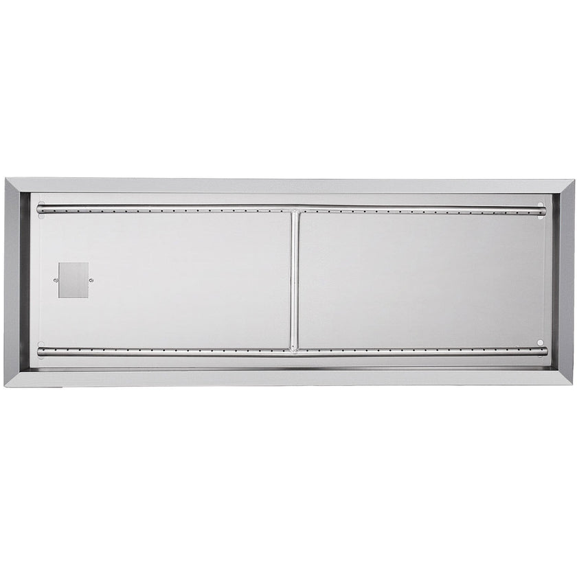 VEVOR Fire Pit Pan Stainless Steel Rectangular Fire Pit Pan and Burner 37.5x14 Inch, Built-in Fire Pit Pan Both for Propane Gas & Natural Gas Suitable for Indoor & Outdoor Use, 150K BTU