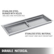VEVOR Fire Pit Pan Stainless Steel Rectangular Fire Pit Pan and Burner 37.5x14 Inch, Built-in Fire Pit Pan Both for Propane Gas & Natural Gas Suitable for Indoor & Outdoor Use, 150K BTU