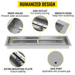 VEVOR Fire Pit Pan Stainless Steel Rectangular Fire Pit Pan and Burner 37.5x14 Inch, Built-in Fire Pit Pan Both for Propane Gas & Natural Gas Suitable for Indoor & Outdoor Use, 150K BTU