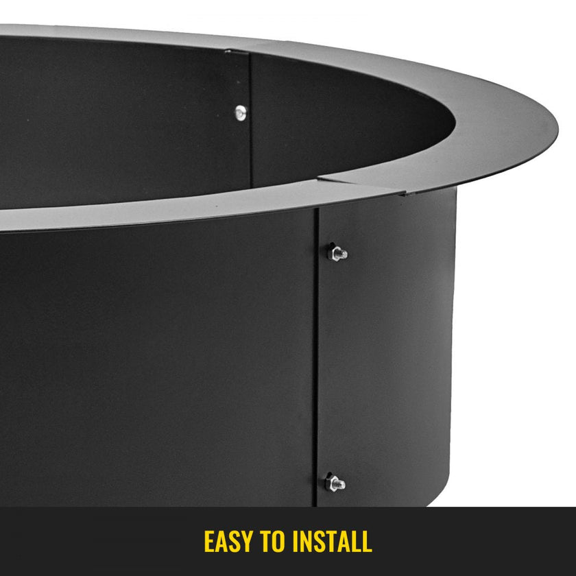 VEVOR 36-Inch Outer/30-Inch Inner Fire Pit Ring, Fire Pit Insert 3.0mm Thick Heavy Duty Solid Steel, Fire Pit Liner DIY Campfire Ring Above or In-Ground for Outdoor