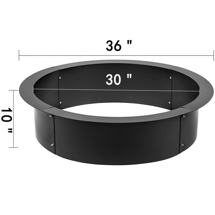 VEVOR 36-Inch Outer/30-Inch Inner Fire Pit Ring, Fire Pit Insert 3.0mm Thick Heavy Duty Solid Steel, Fire Pit Liner DIY Campfire Ring Above or In-Ground for Outdoor