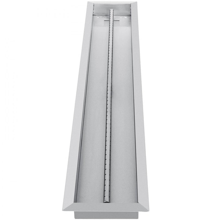 VEVOR Fire Pit Pan 49x8 Inch, Stainless Steel Linear Trough Fire Pit Pan and Burner, Built-in Fire Pit Burner Pan, 90K BTU