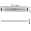 VEVOR Fire Pit Pan 49x8 Inch, Stainless Steel Linear Trough Fire Pit Pan and Burner, Built-in Fire Pit Burner Pan, 90K BTU